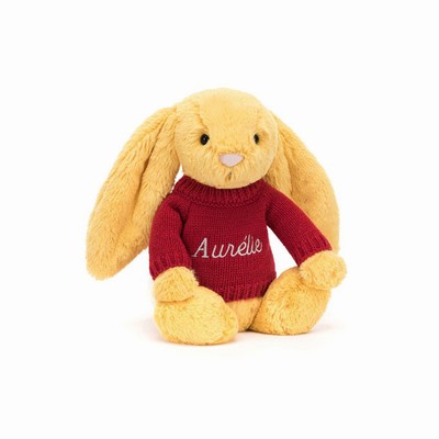 Jellycat Bashful Sunshine Bunny with Red Jumper Australia | 295167EKZ